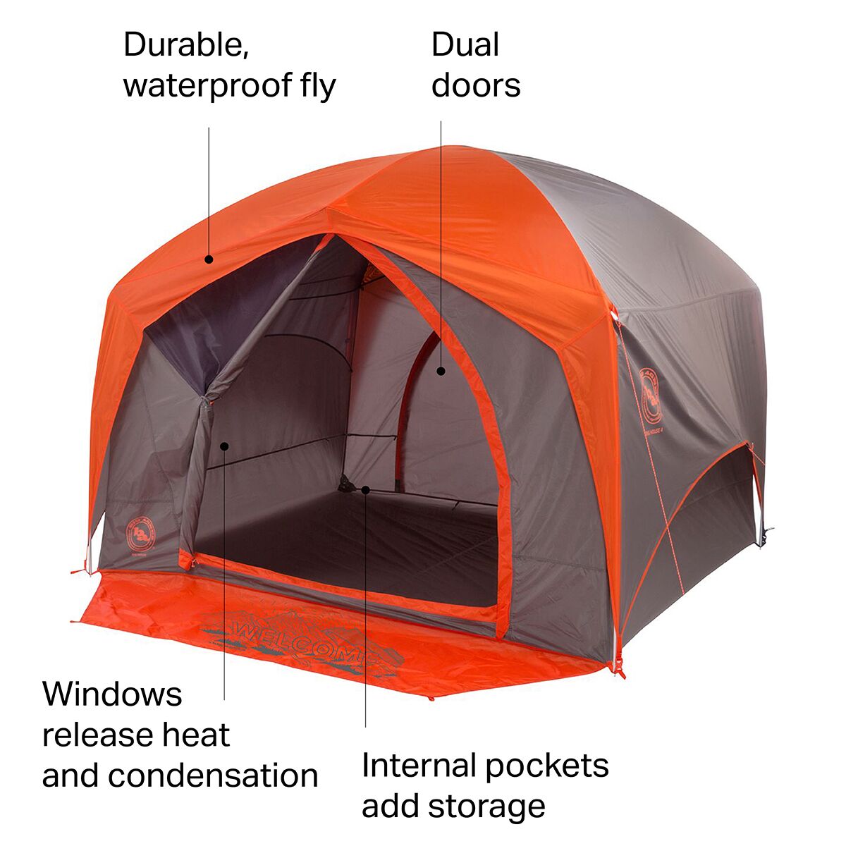Big Agnes Big House Tent 4Person 3Season Hike & Camp