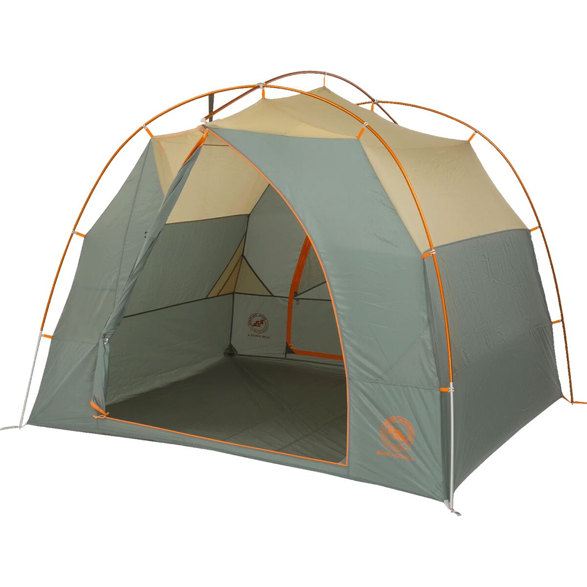 Снаряжение Big Agnes Bunk House Tent: 6-Person 3-Season, цвет: Песочный / Зелёный — фото 2