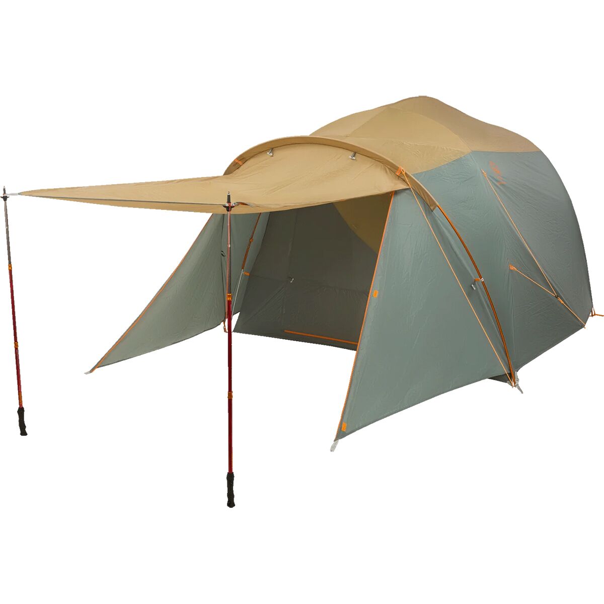 Снаряжение Big Agnes Bunk House Tent: 6-Person 3-Season, цвет: Песочный / Зелёный — фото 3