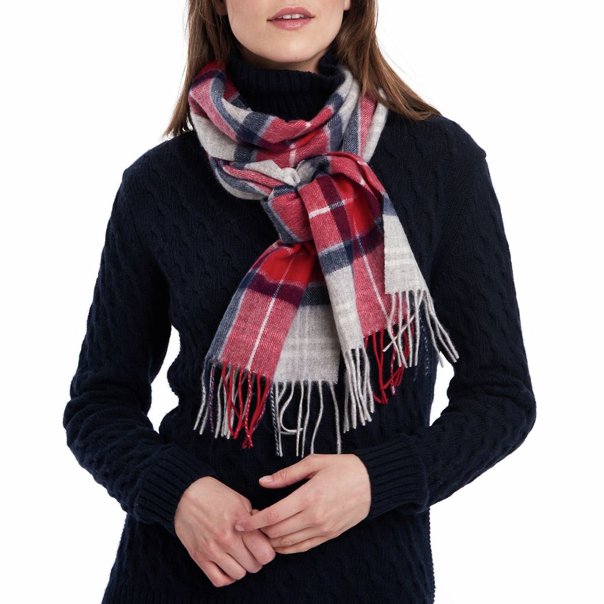 Barbour Merino Cashmere Tartan Scarf