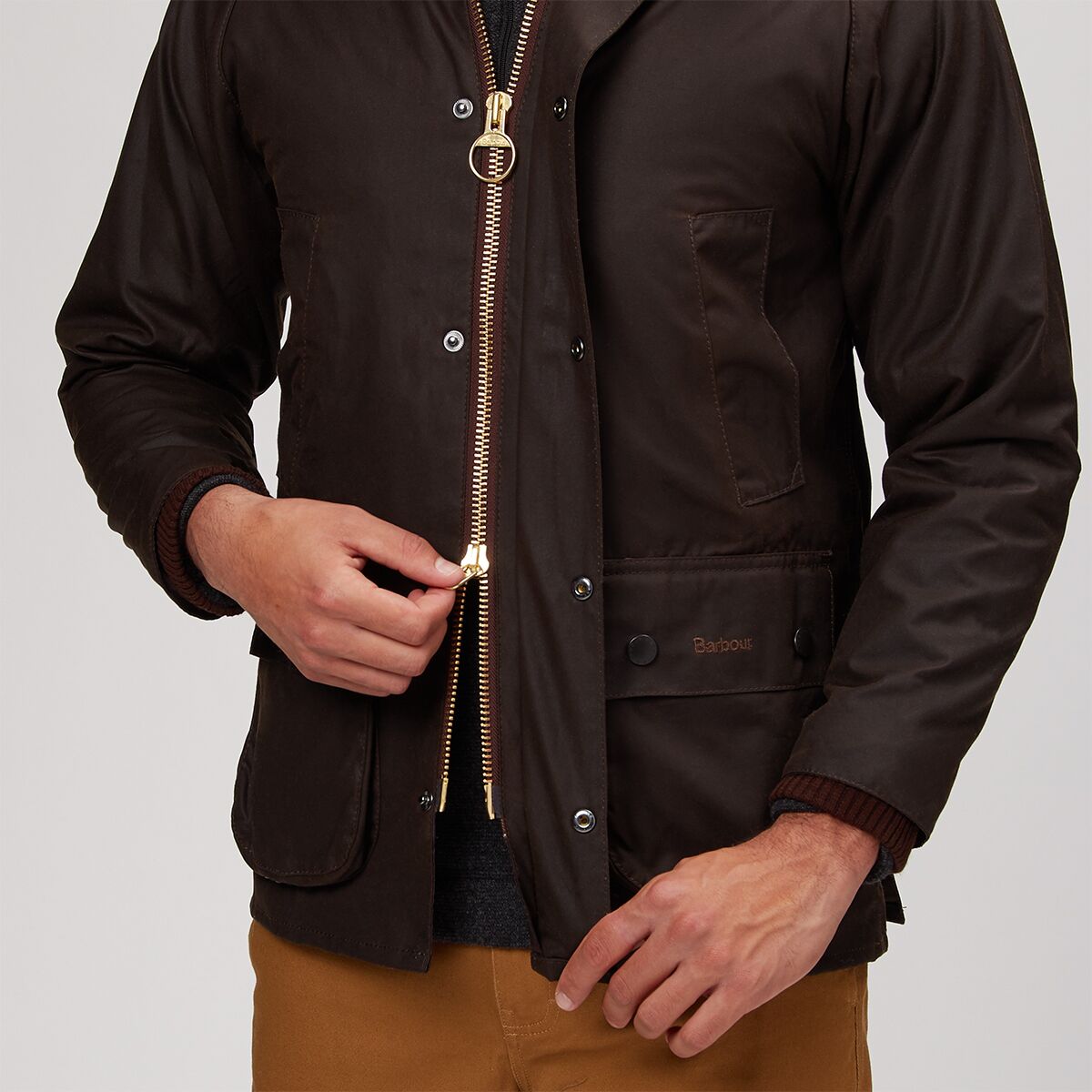 Мужская куртка Barbour Classic Bedale Wax, цвет: Оливковый — фото 3
