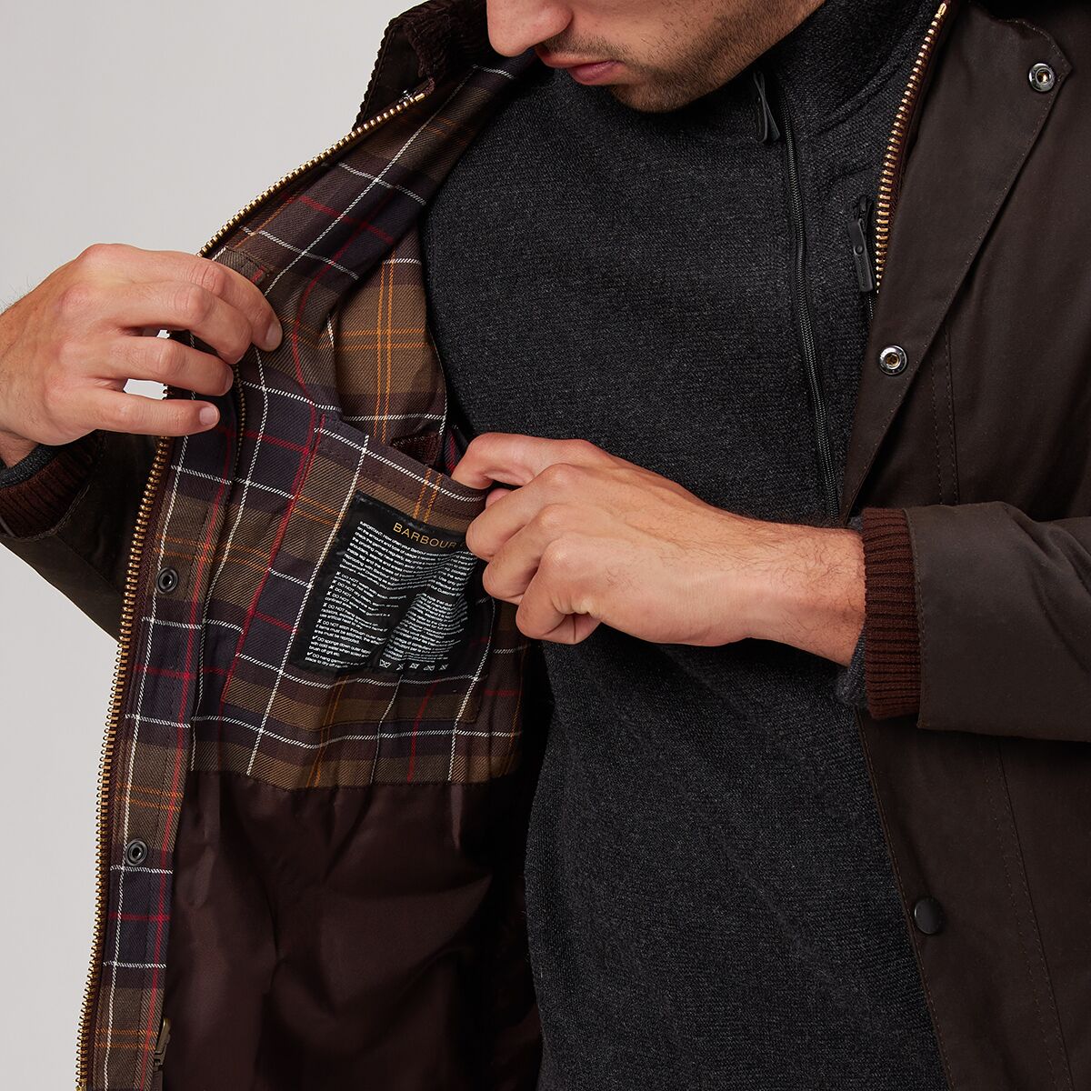 Мужская куртка Barbour Classic Bedale Wax, цвет: Оливковый — фото 6