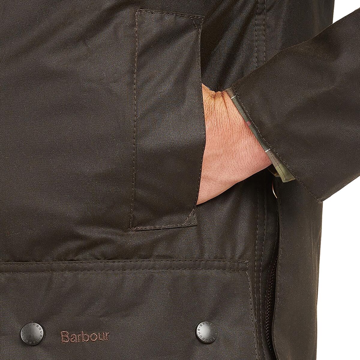 Мужская куртка Barbour Classic Beaufort Wax, цвет: Оливковый — фото 5