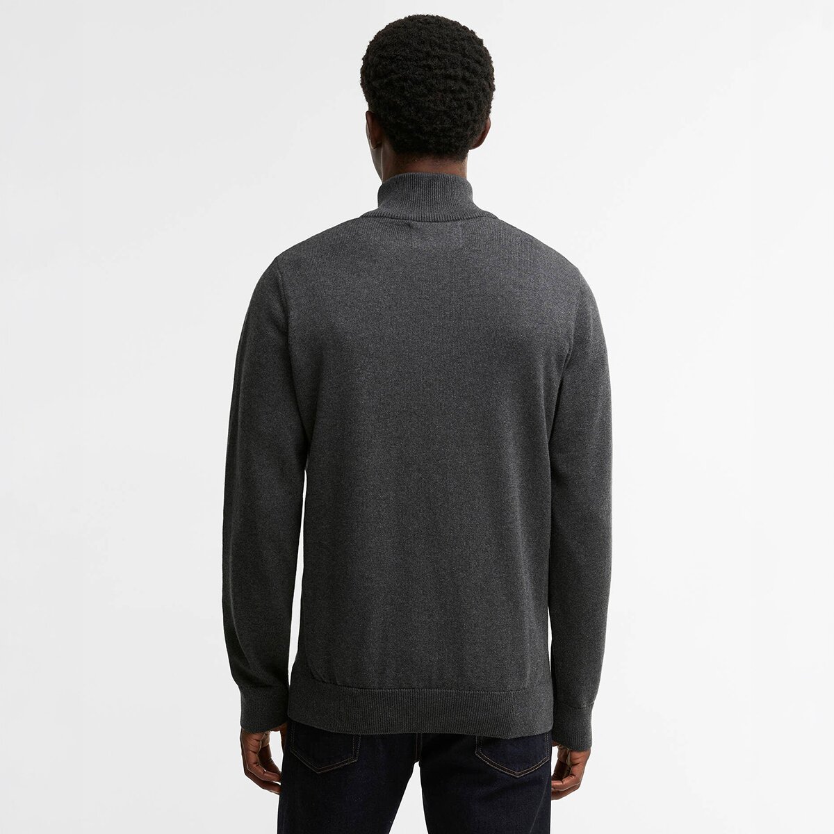 Мужской свитер Barbour Cotton 1/2-Zip, цвет: Угольный — фото 2