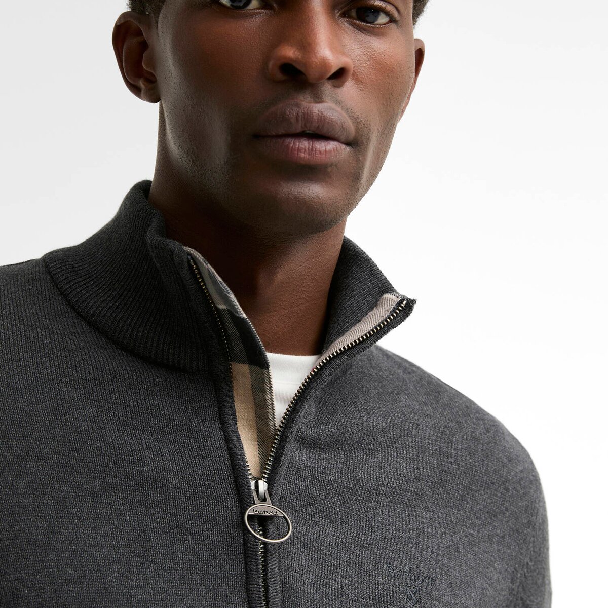 Мужской свитер Barbour Cotton 1/2-Zip, цвет: Угольный — фото 3