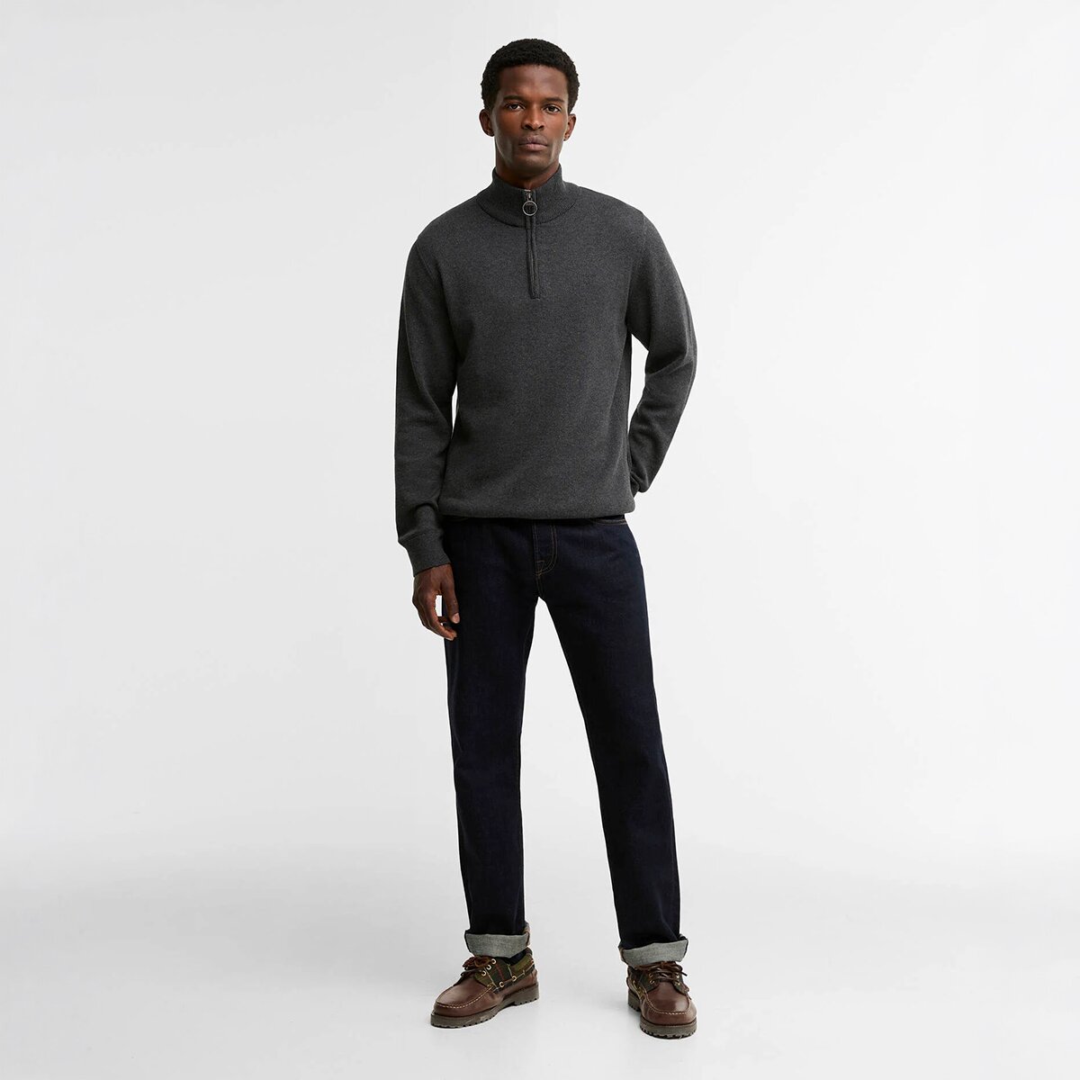 Мужской свитер Barbour Cotton 1/2-Zip, цвет: Угольный — фото 4