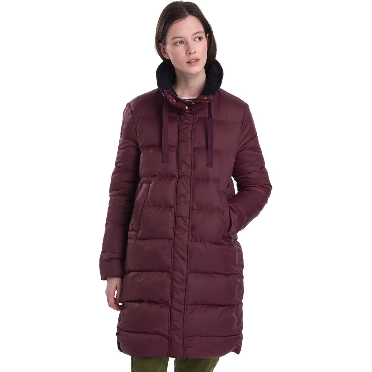 barbour quilted hooded jacket womens