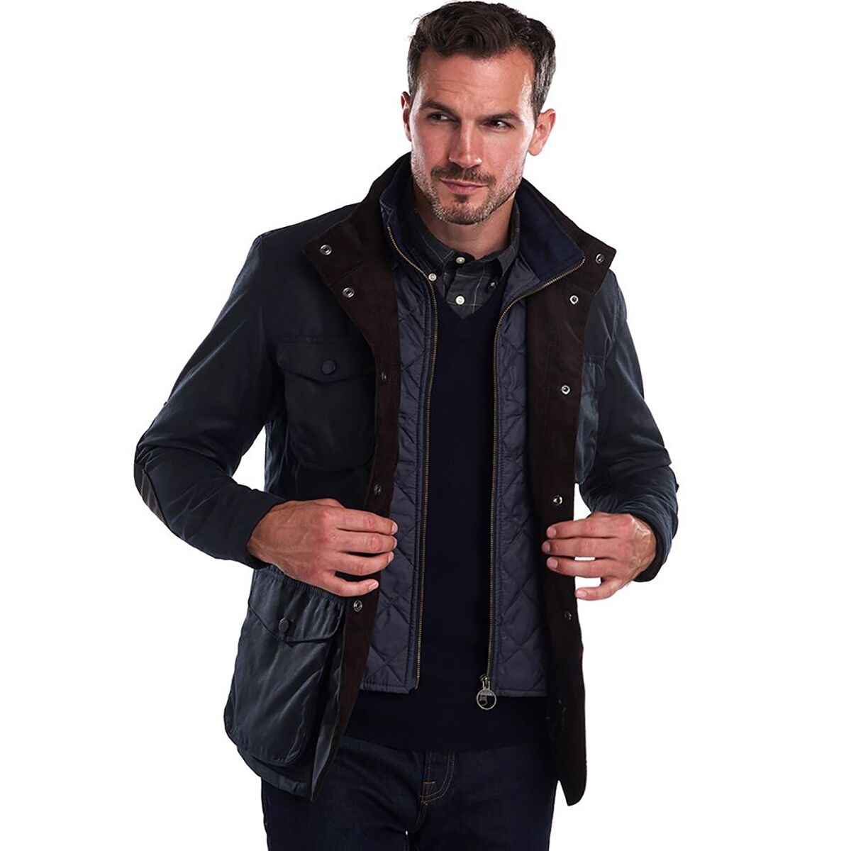 Мужская куртка Barbour Ogston Wax, цвет: Тёмно-синий — фото 4