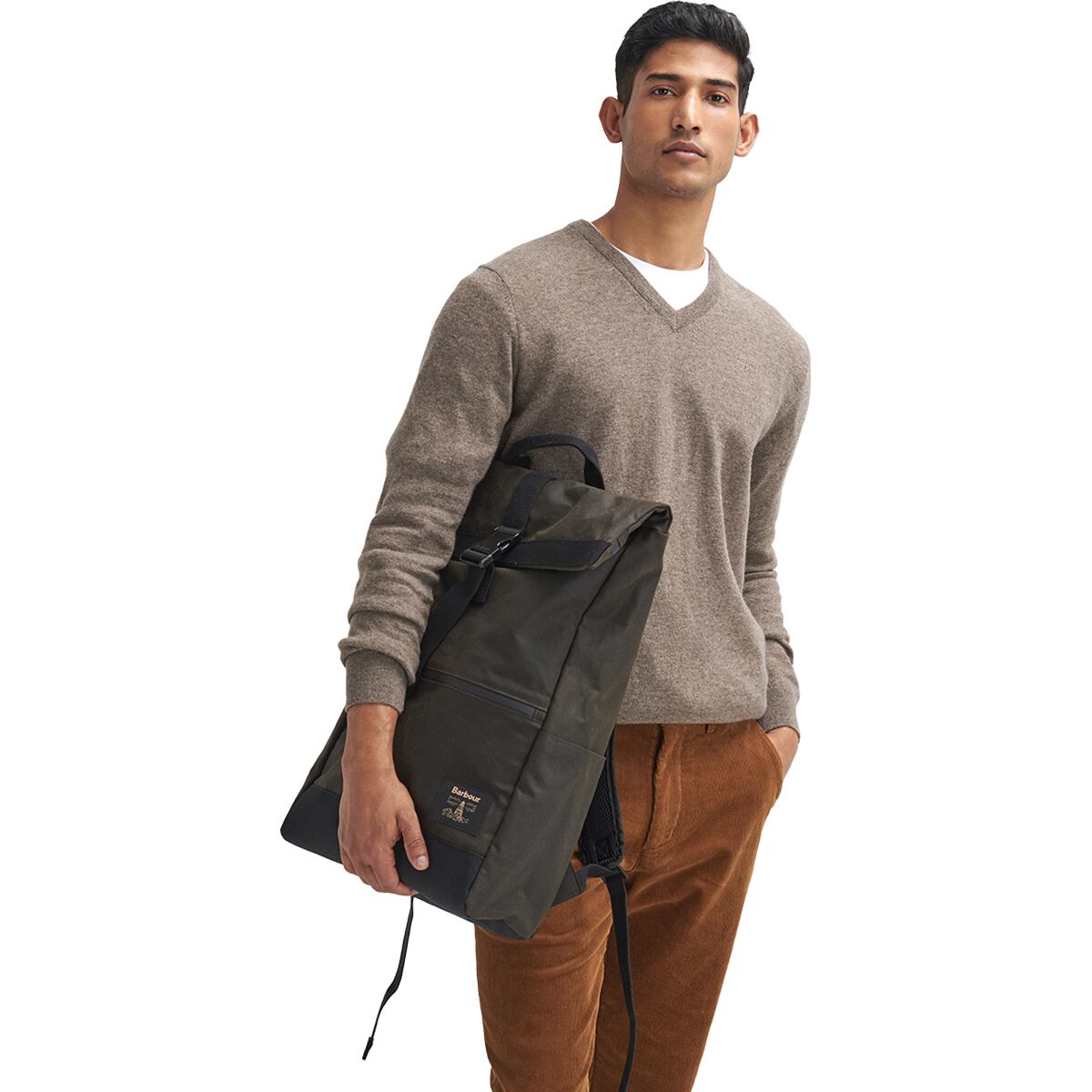 Barbour Field Wax Fold Over Top Backpack