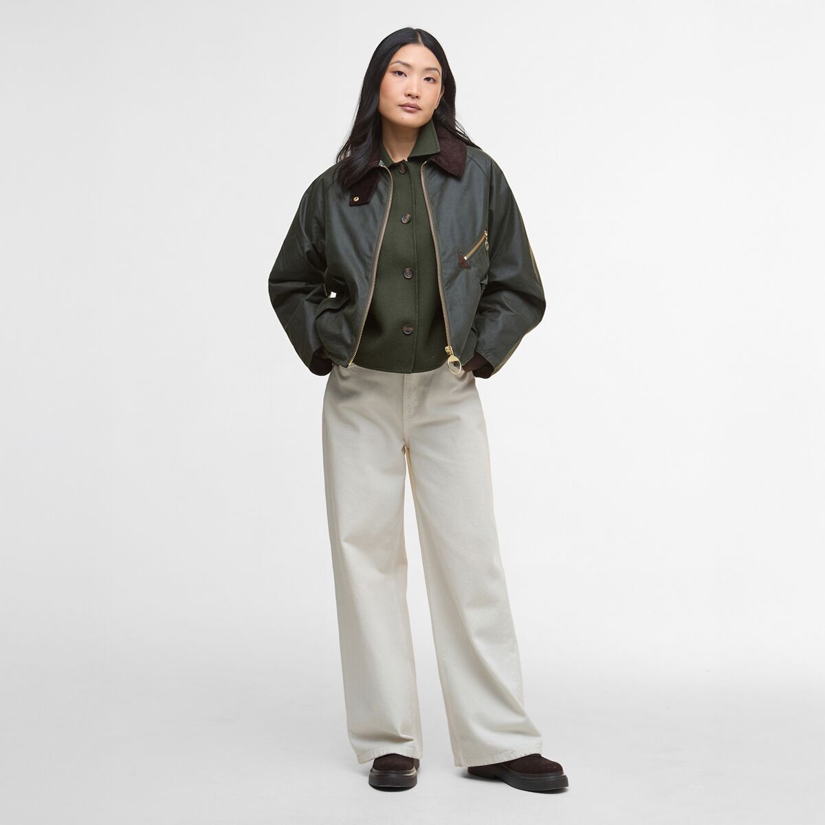 Женская куртка Barbour Arlene Wax, цвет: Зелёный — фото 7