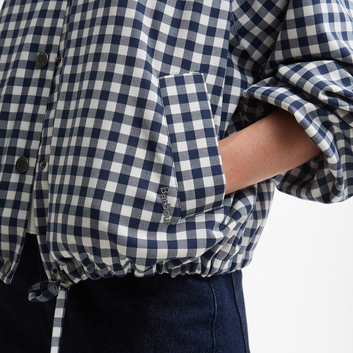 Женская куртка Barbour Ovingham Casual, цвет: В мелкую клетку тёмно-синий / Нейтральный — фото 5