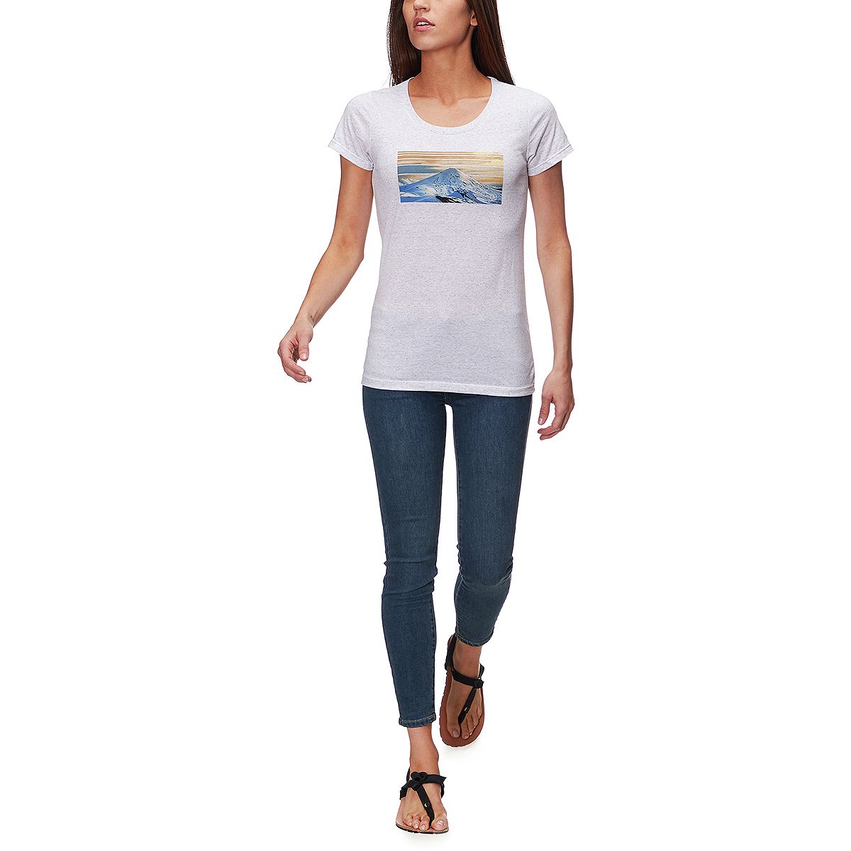 Between the Mountains Deep Lake T-shirt for Women/Large Size (USA Size) (
