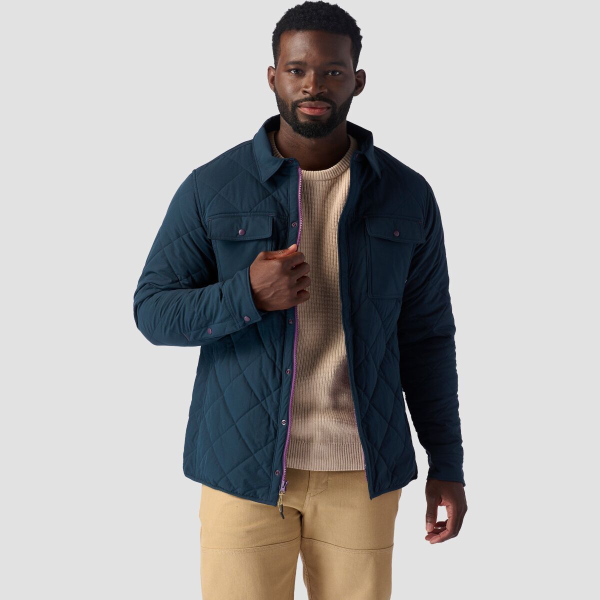 Quilted Down Shirt Jacket Men main image 1