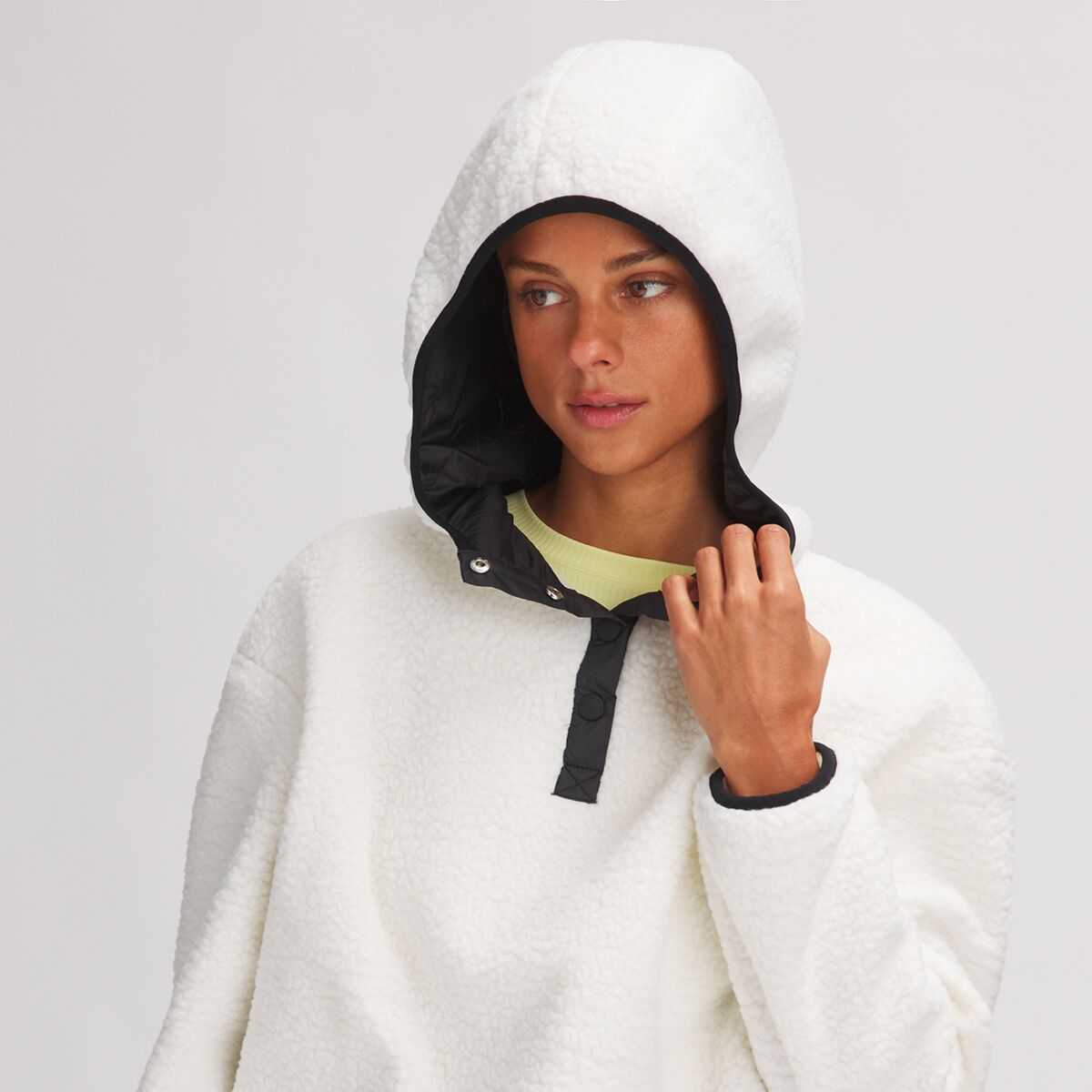 Women S Inner And Outer Sherpa Hoodie Sweatshirt Jacket