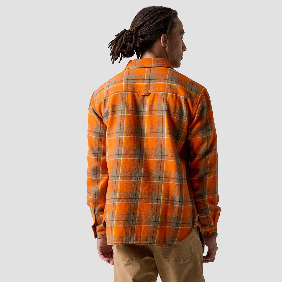 Мужская рубашка Backcountry BGA Venture Midweight Flannel, цвет: Оранжевый клетчатый — фото 2