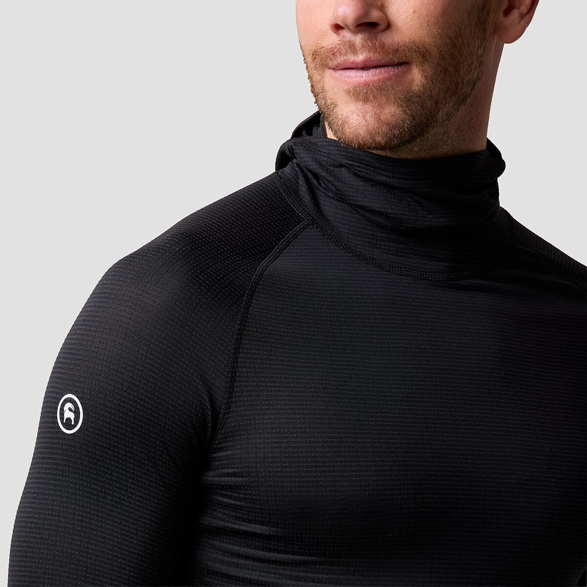 Мужской топ Backcountry BGA Pines Microgrid Ultra-LT Baselayer Balaclava Top, цвет: Чёрный — фото 3