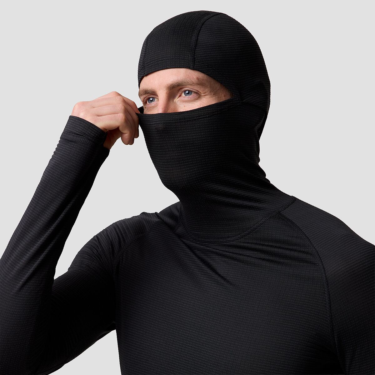 Мужской топ Backcountry BGA Pines Microgrid Ultra-LT Baselayer Balaclava Top, цвет: Чёрный — фото 4