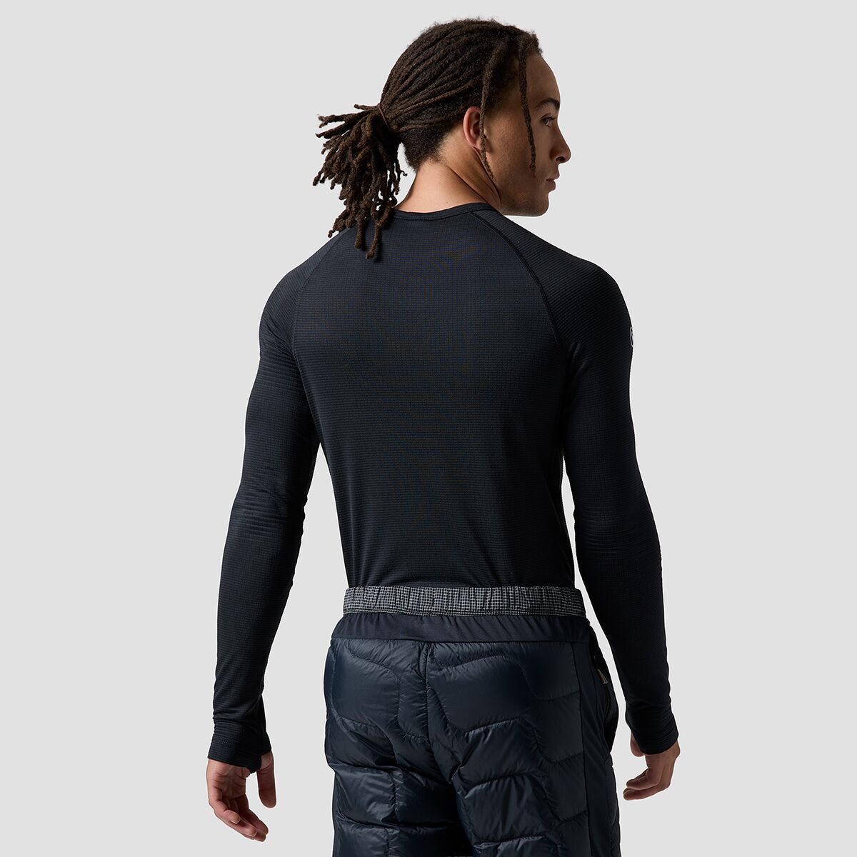 Мужской топ Backcountry BGA Pines Microgrid Ultra-LT Baselayer Crew Top, цвет: Чёрный — фото 2