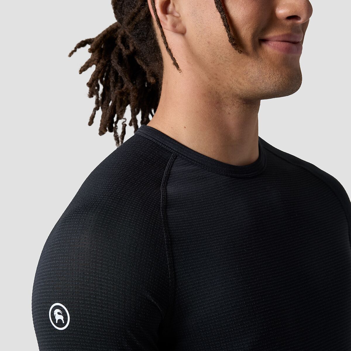 Мужской топ Backcountry BGA Pines Microgrid Ultra-LT Baselayer Crew Top, цвет: Чёрный — фото 3