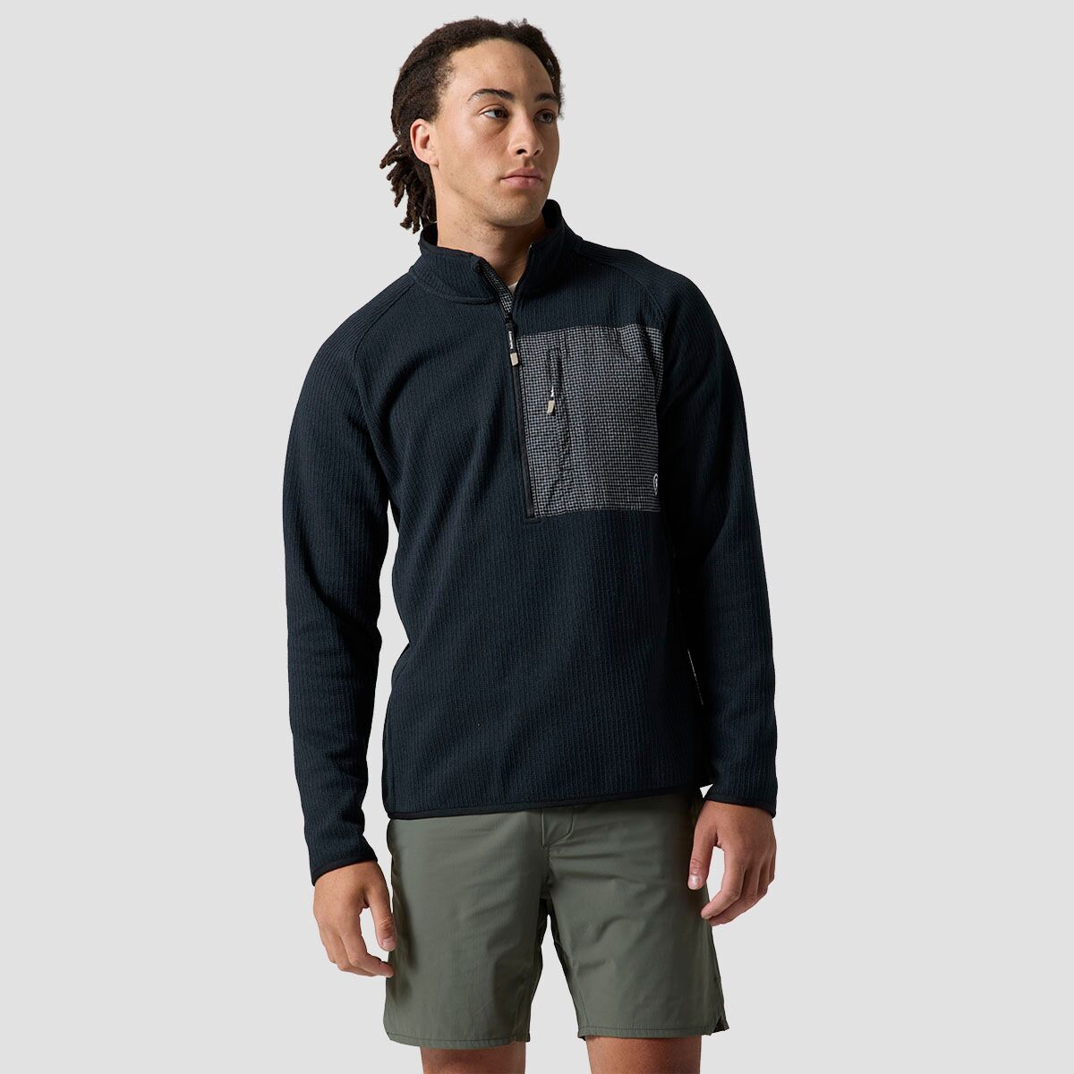 Мужской свитер Backcountry BGA Wander Sweater Fleece 1/2-Zip, цвет: Чёрный