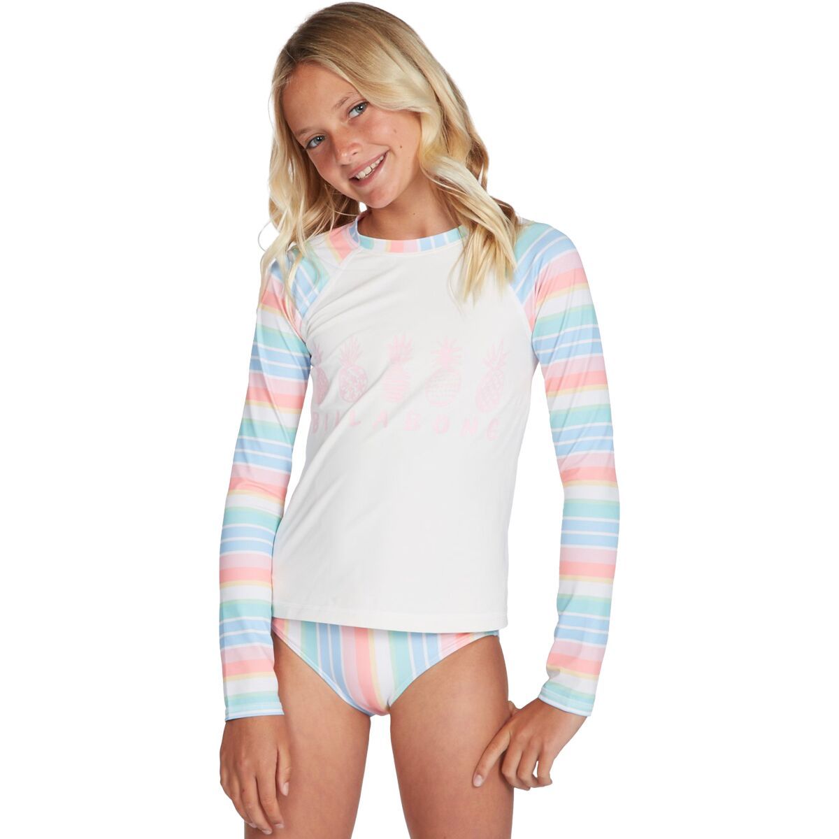 Billabong Stoked On Stripes LongSleeve Rashguard Set Girls' Kids