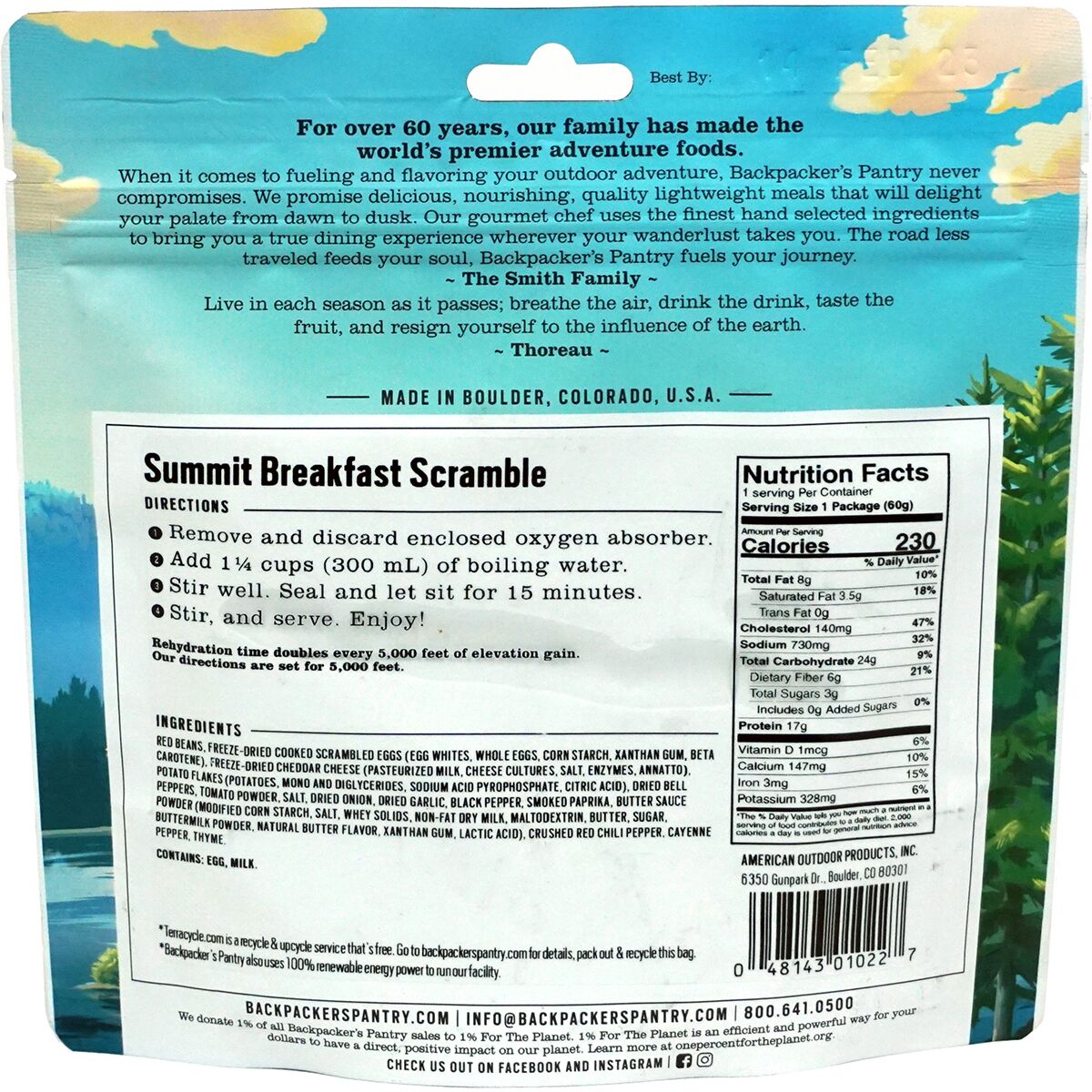 Backpacker´s Pantry Summit Breakfast Scramble