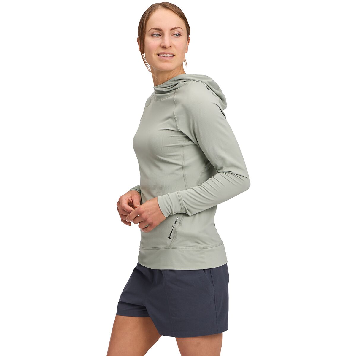 Женская рубашка Black Diamond Alpenglow Hooded Long-Sleeve Shirt, цвет: Agave — фото 6
