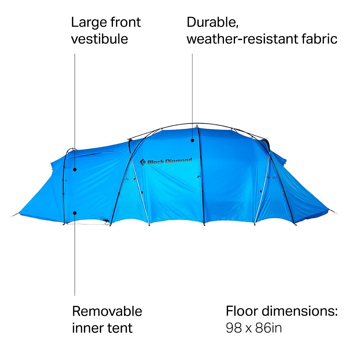 Снаряжение Black Diamond Mission Tent: 4-Person 4-Season, цвет: Небесно-голубой — фото 3