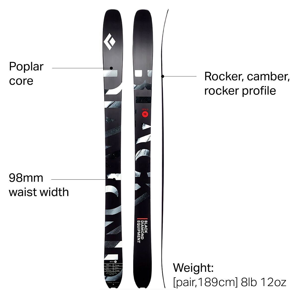 Black Diamond Impulse 98 Ski - 2024