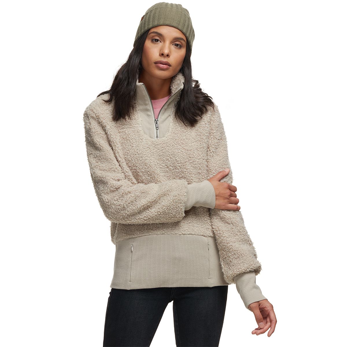 oatmeal sherpa pullover