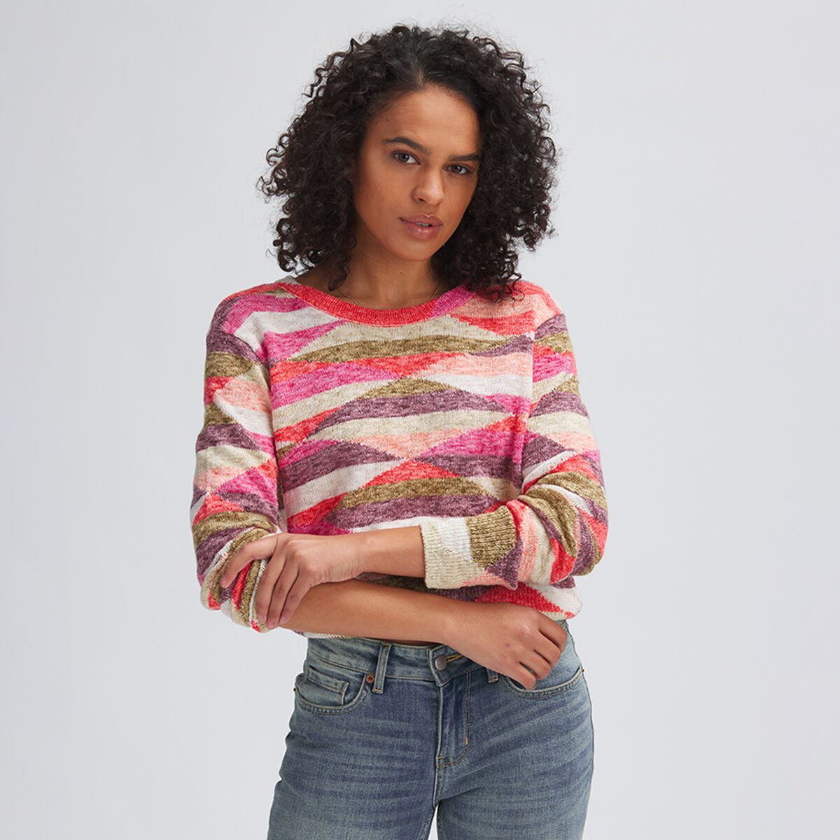 Diamond Pattern Bow Detail Sweater