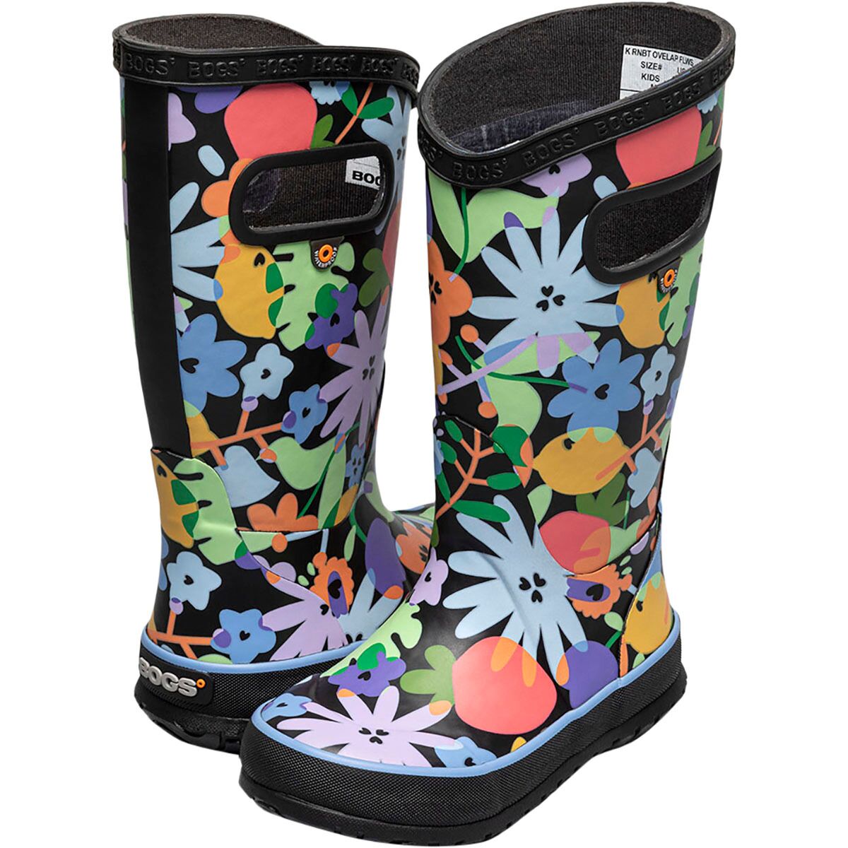 Детские ботинки Bogs O-Flower Rainboot, цвет: Чёрный разноцветный — фото 4