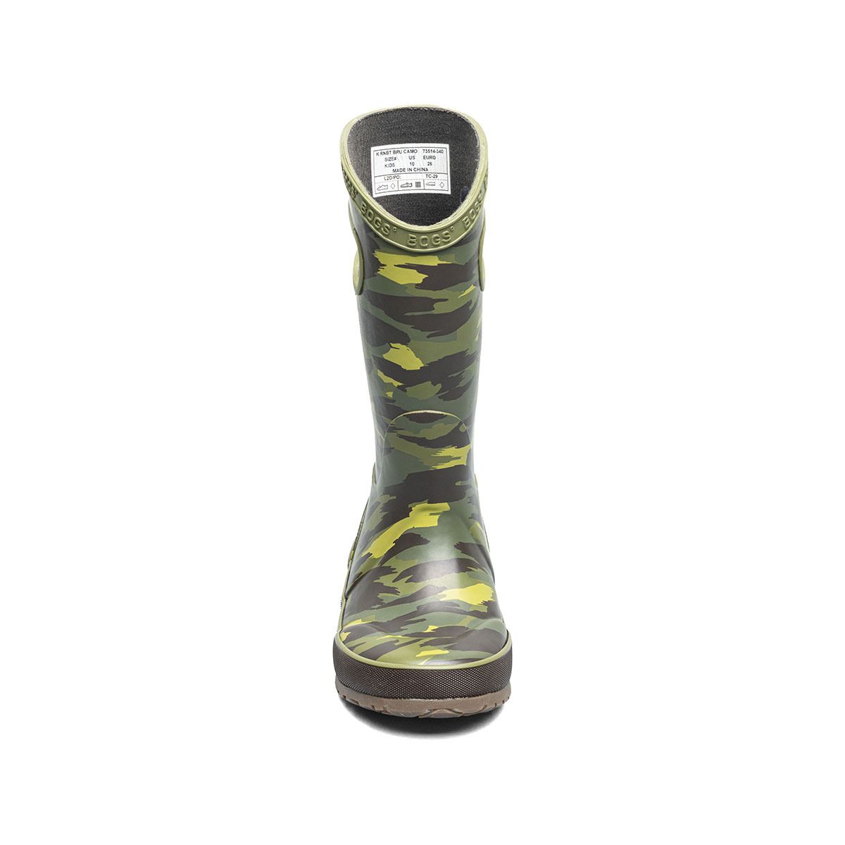 Детские ботинки Bogs Rainboot -Brush Camo, цвет: Зелёный разноцветный / Камуфляжный — фото 2