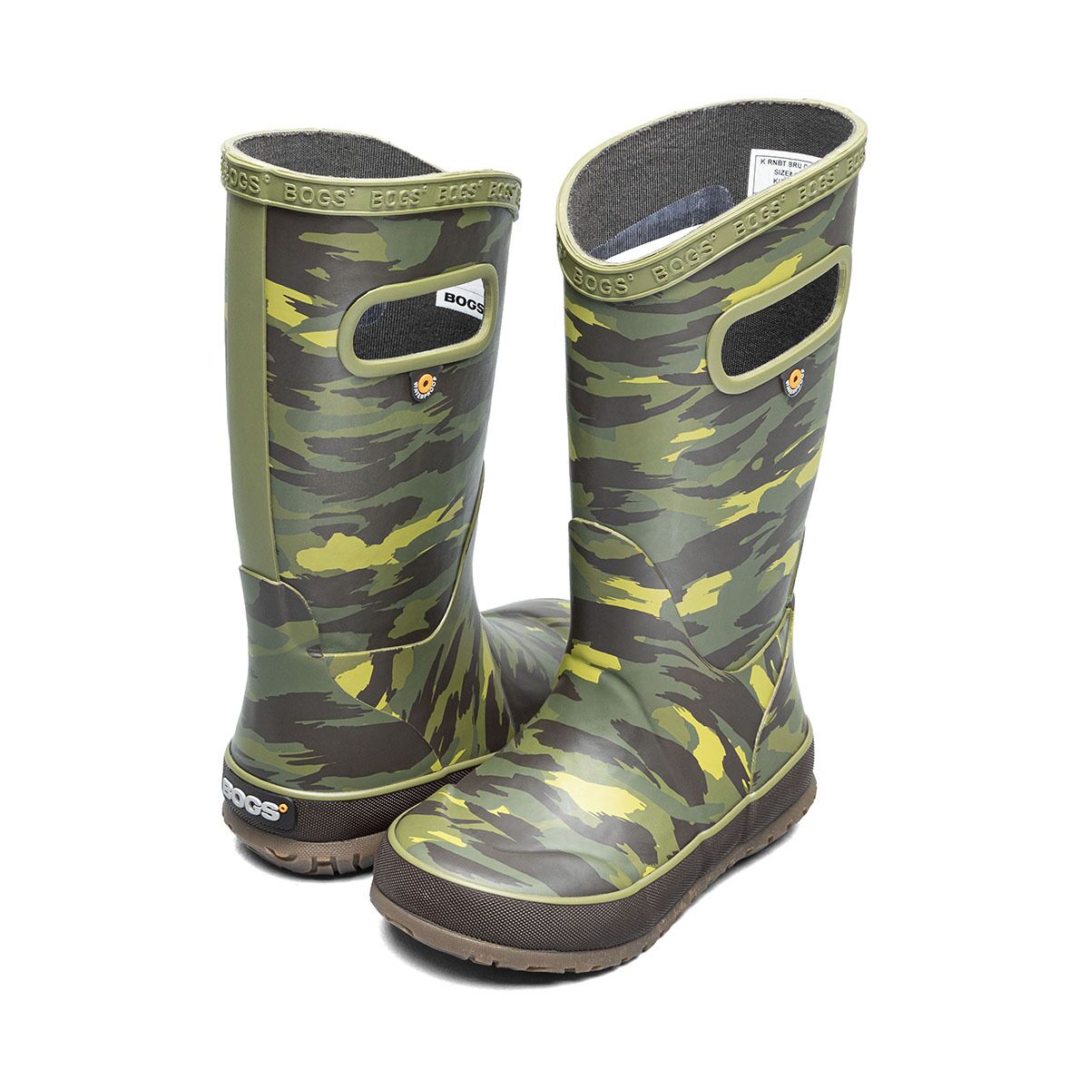 Детские ботинки Bogs Rainboot -Brush Camo, цвет: Зелёный разноцветный / Камуфляжный — фото 9