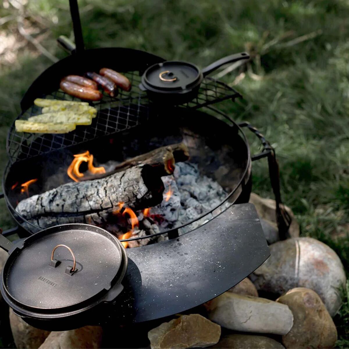 Barebones Cowboy Fire Pit Grill Side Table - 23 in