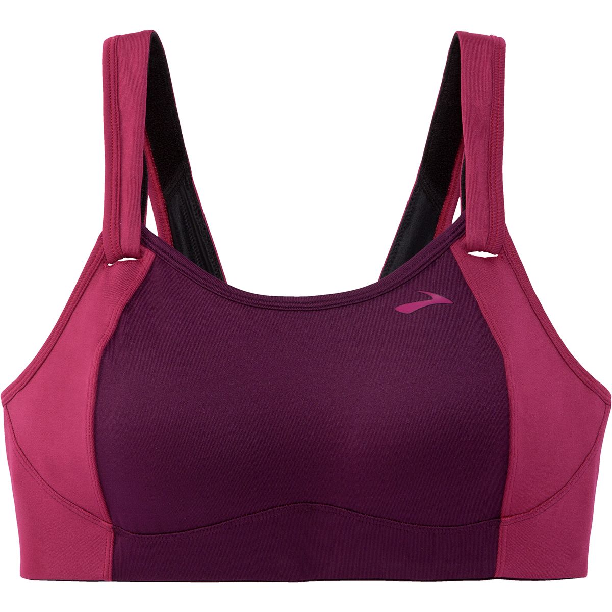 Soutien-gorge De Sport Brooks Fiona Run, XS Bordeaux, Sans Armatures, Doublé, Larges Bretelles