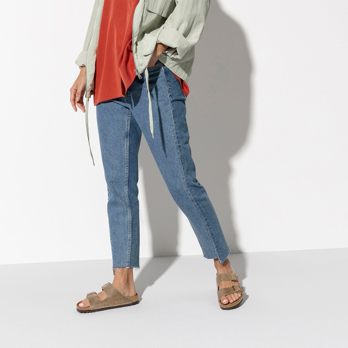 Birkenstock Arizona Soft Footbed Leather Narrow Sandal -...