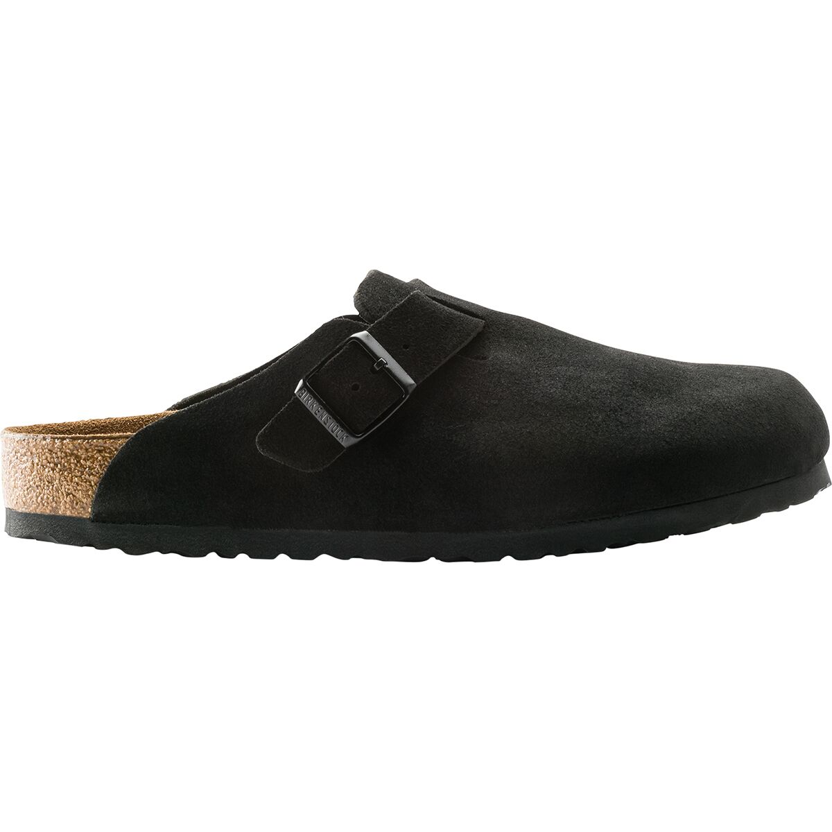 Мужские сабо Birkenstock Boston Soft Footbed Suede Clog, цвет: Чёрный замшевый