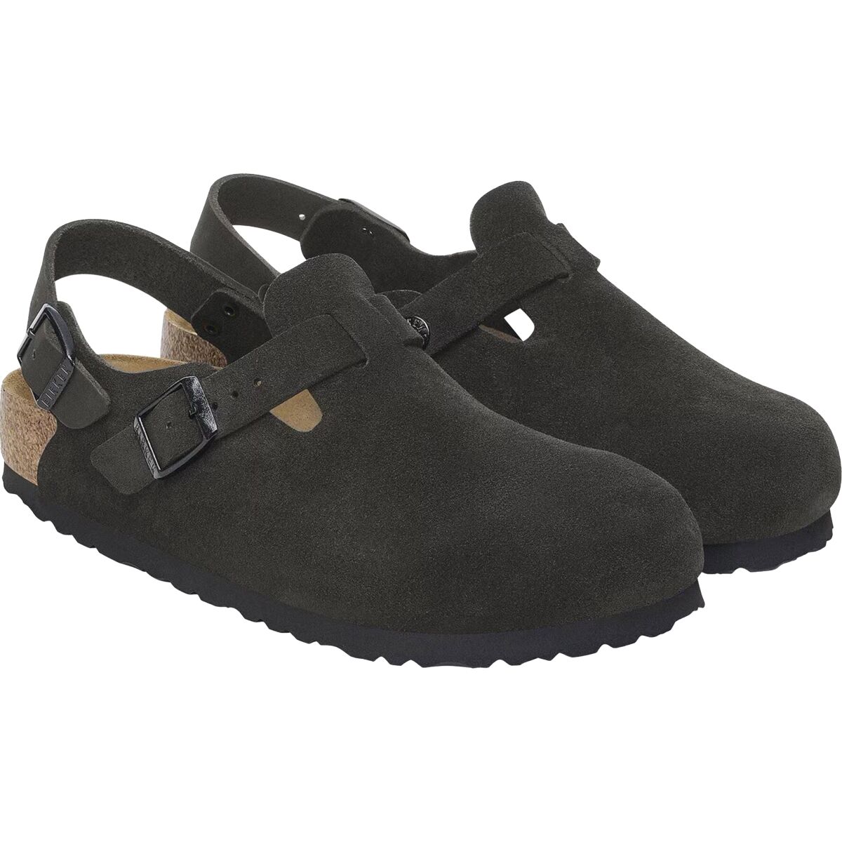 Женские сабо Birkenstock Tokio Narrow Clog, цвет: Чёрный замшевый — фото 2