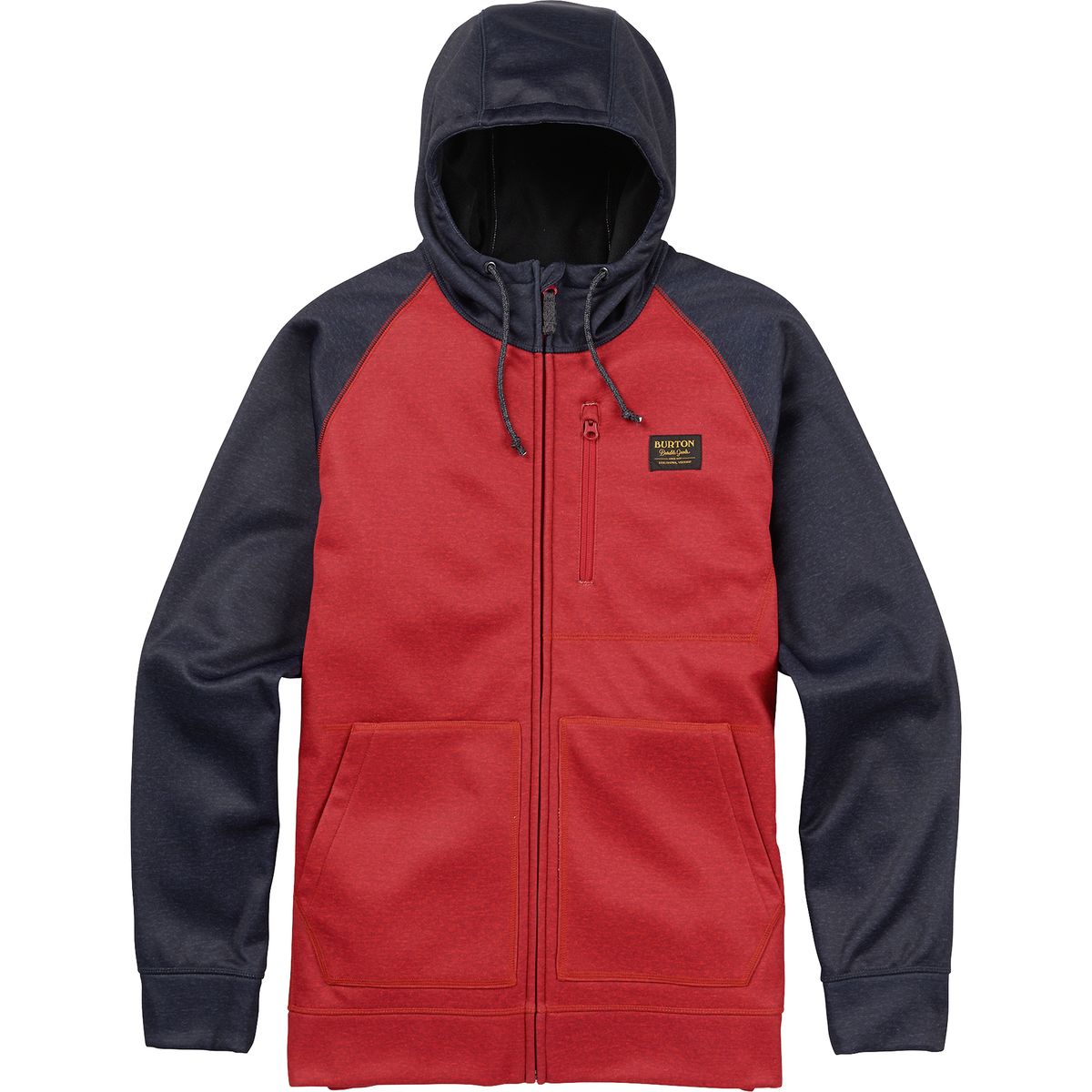 Burton Men's Crown Bonded Hoodie - DRYRIDE Fleece Full-Zip (Mood Indigo, Large)