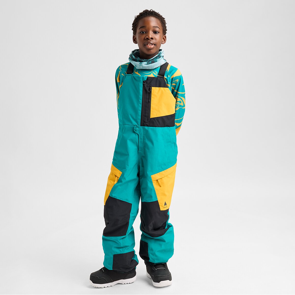 Детские брюки Burton Powline GORE-TEX Bib Pant, цвет: Бирюзовый / Чёрный — фото 6