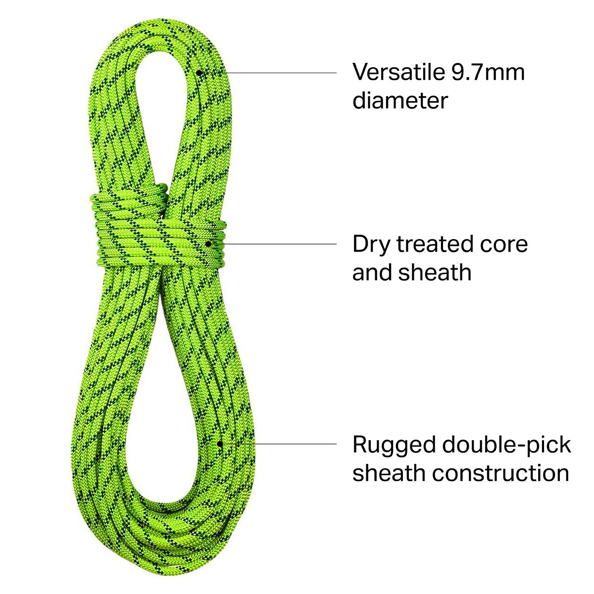 BlueWater Lightning Pro Double Dry 9.7mm Climbing Rope