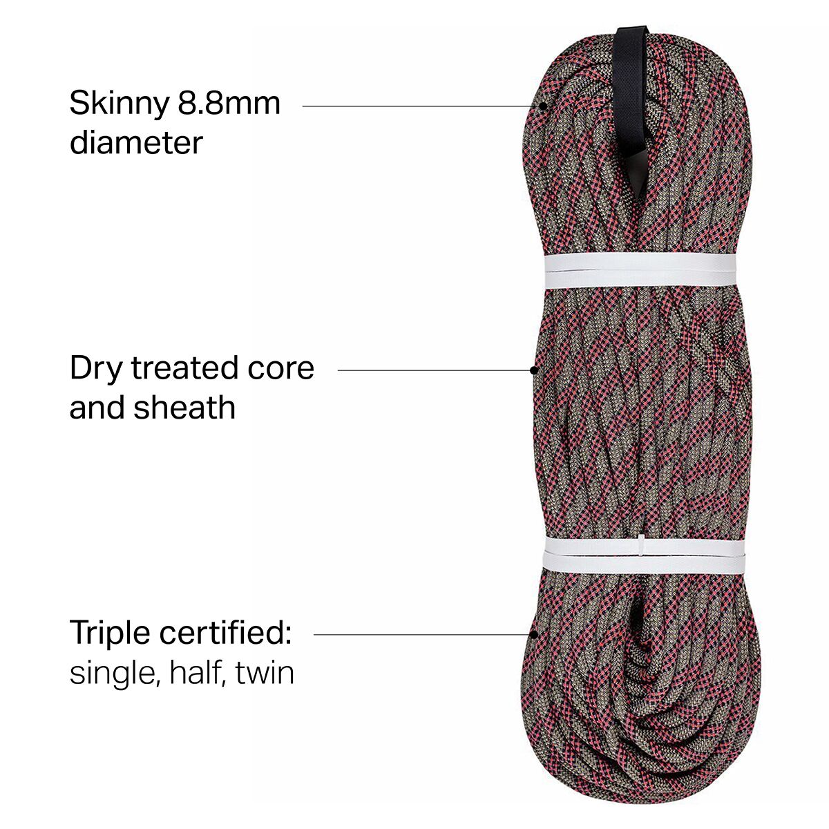 BlueWater Argon Double Dry Climbing Rope - 8.8mm
