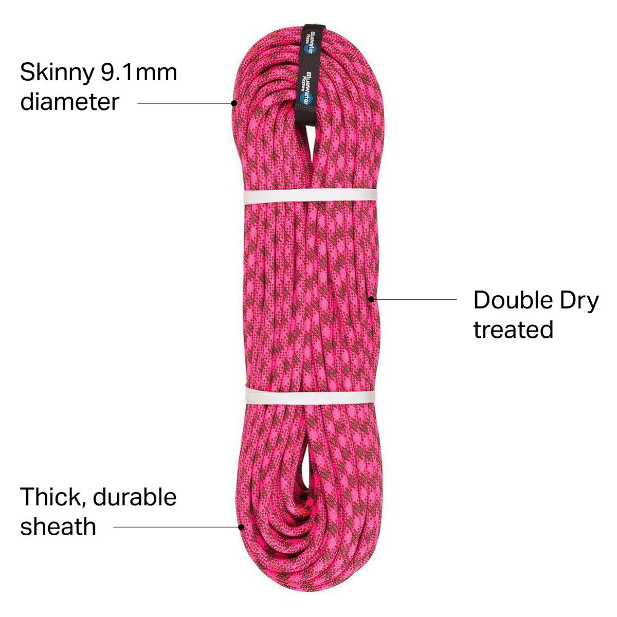 BlueWater Icon Double Dry Climbing Rope 9.1mm Climb