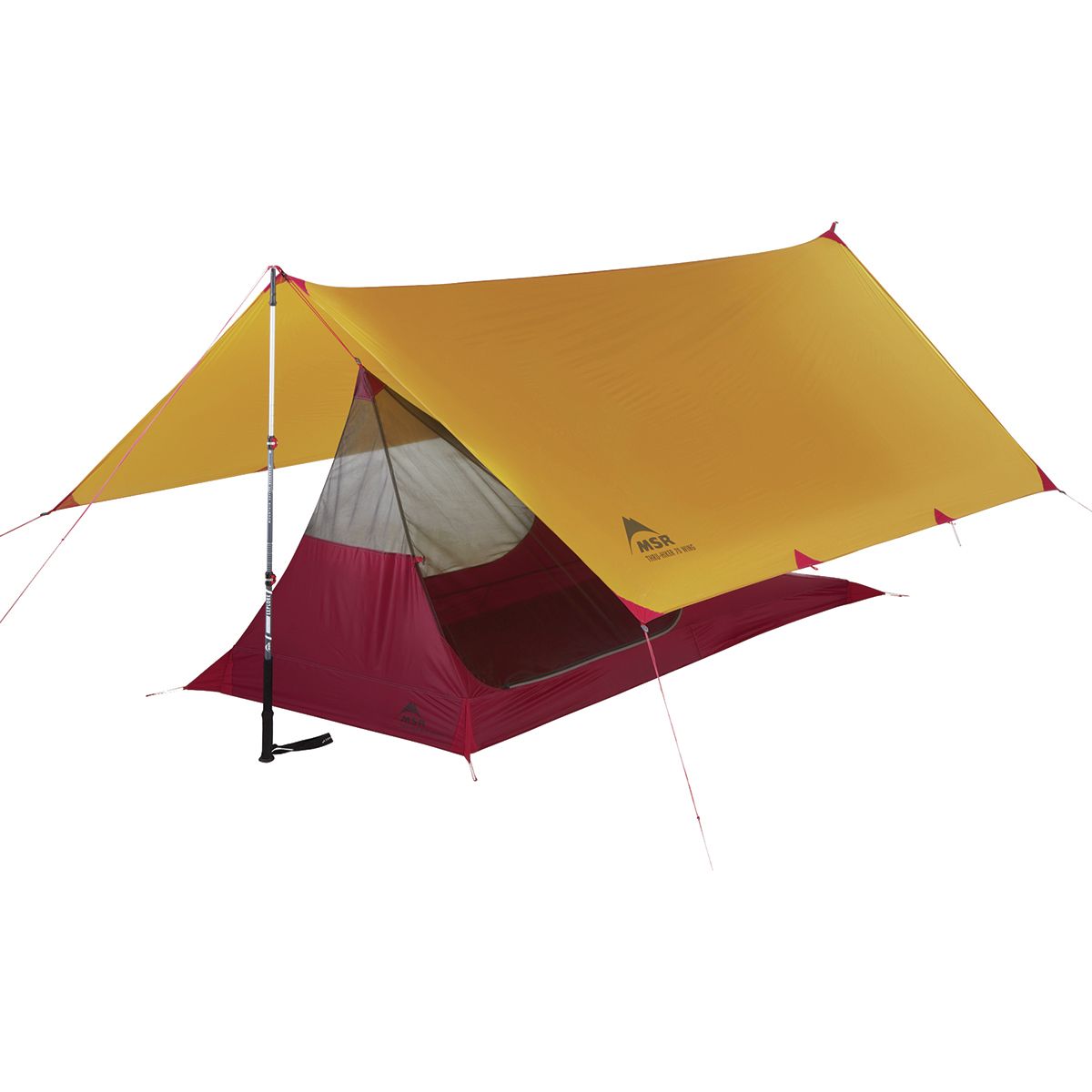 MSR Thru-Hiker Mesh House 3, Tenda Ultraleggera Con Mosquito Net Per 3 Persone, Abbinabile A Bastoncini Da Trekking