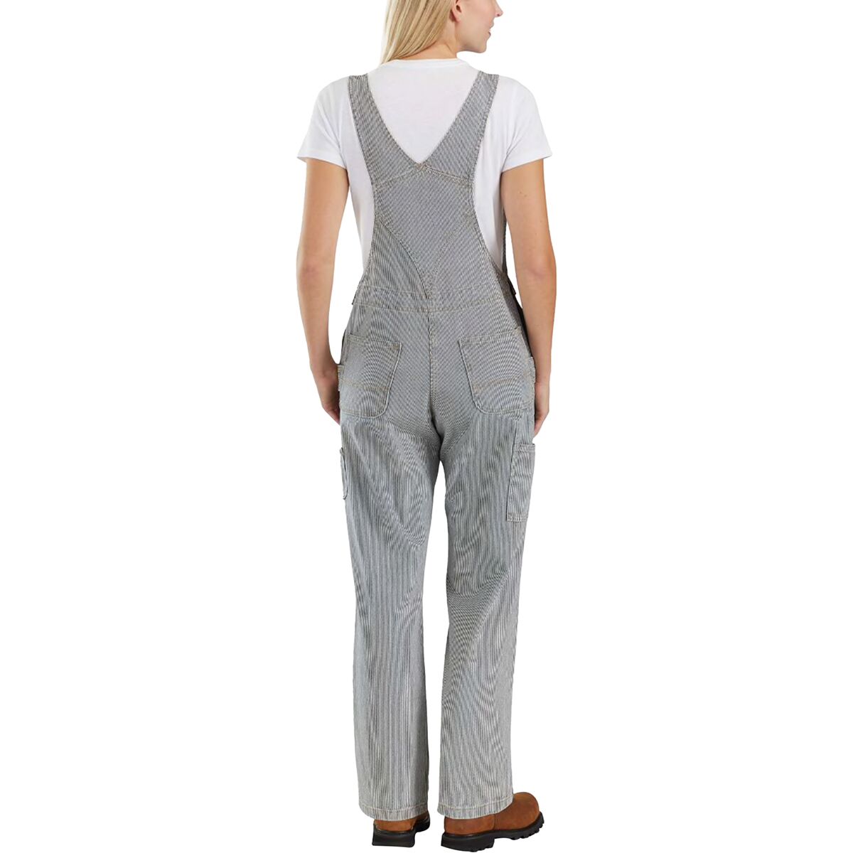 Carhartt Rugged Flex Denim Railroad Stripe Bib Overall Women's Clothing