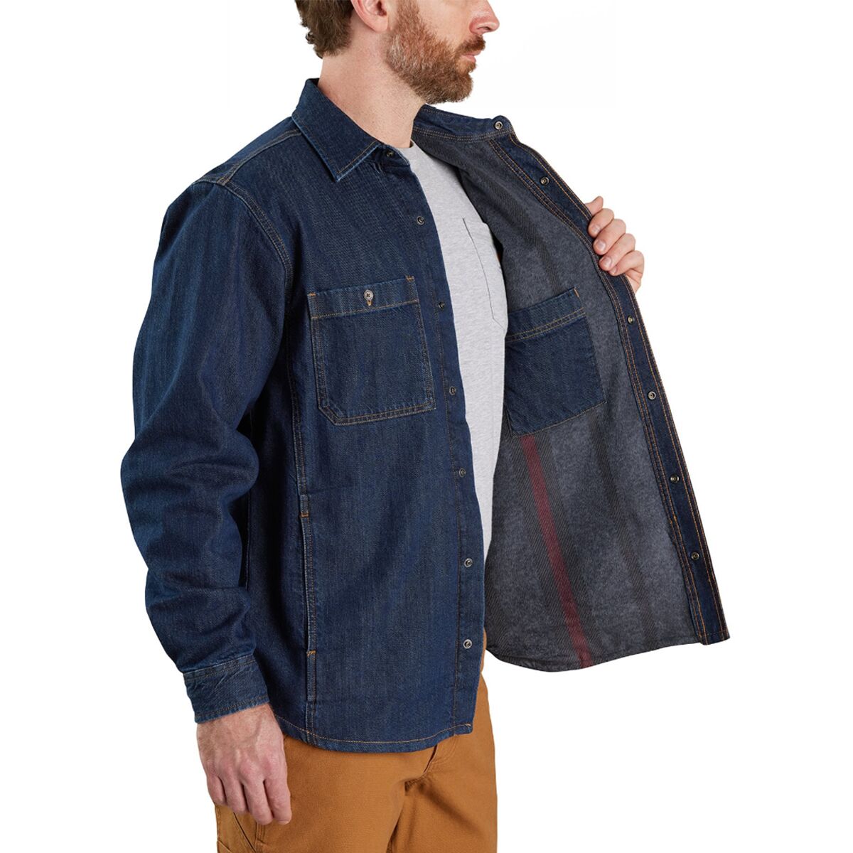 Carhartt Relaxed Fit Denim Fleece SnapFront Shirt Jacket Men's