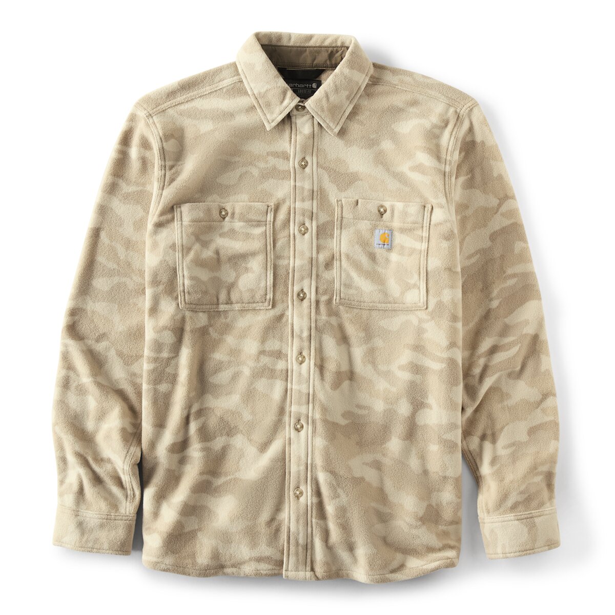 Мужская рубашка Carhartt Seneca Loose LS Printed, цвет: Рыжевато-коричневый камуфляжный — фото 2