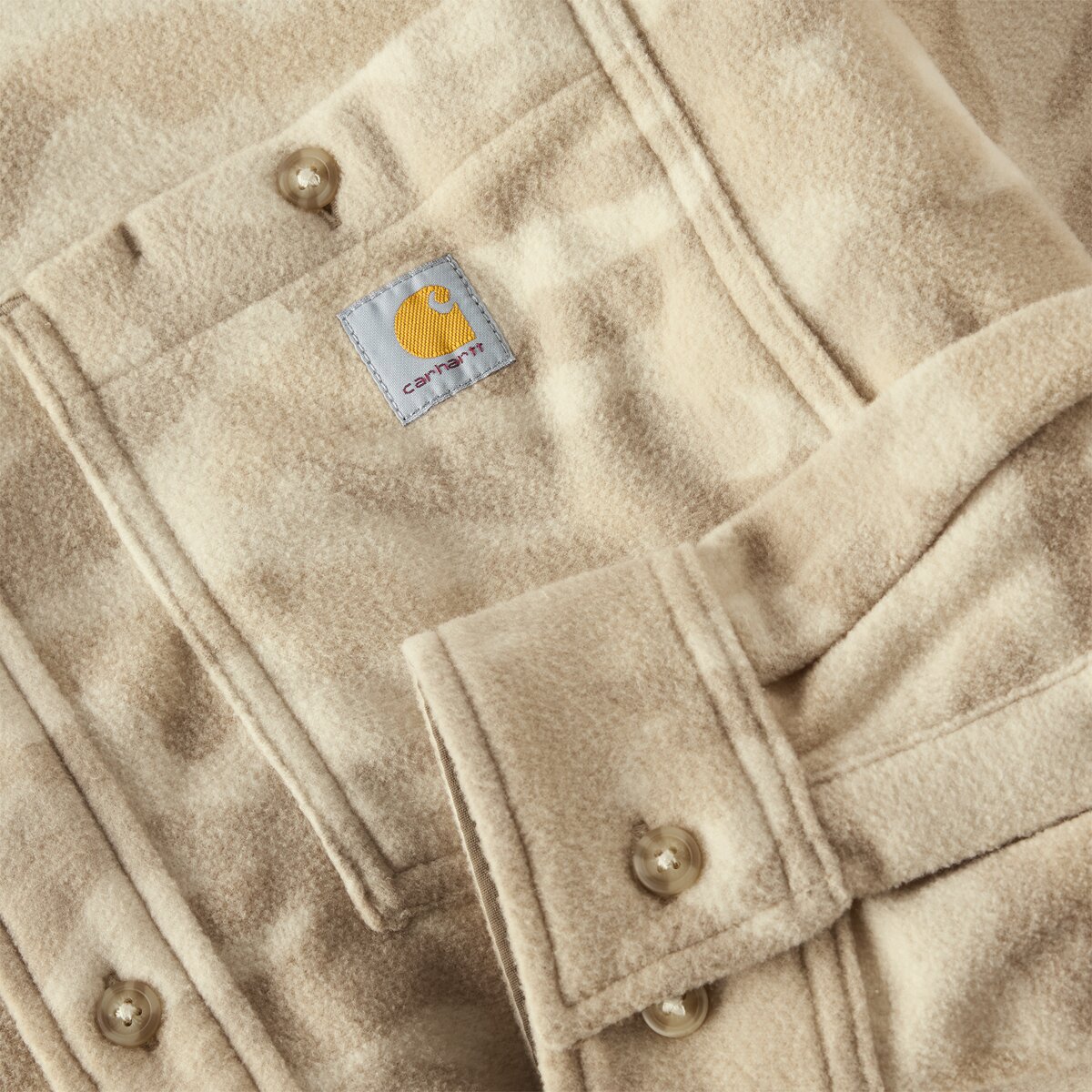 Мужская рубашка Carhartt Seneca Loose LS Printed, цвет: Рыжевато-коричневый камуфляжный — фото 8