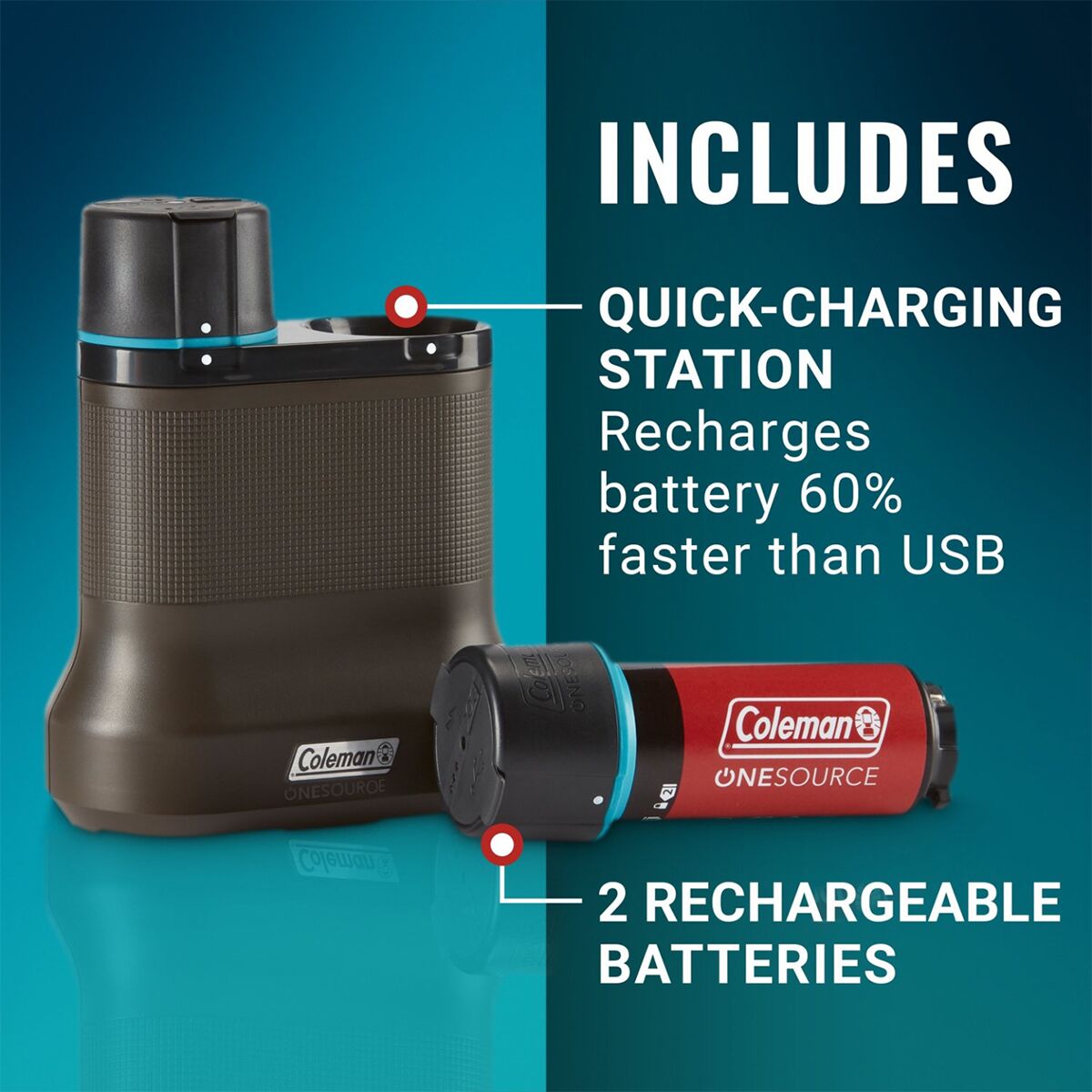Coleman OneSource 2Port QuickCharging Station + Battery 2Pack